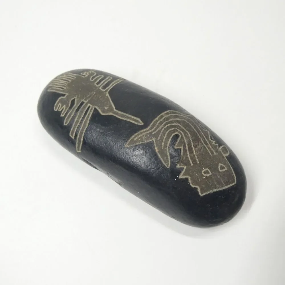 Nazca Line Drawing Stone Bird & Fish Peruvian